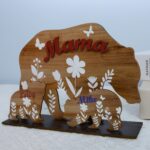 Personalized Mama Bear with Cubs Wooden Sign, Custom Name Sign, Special Gift for Mothers Day