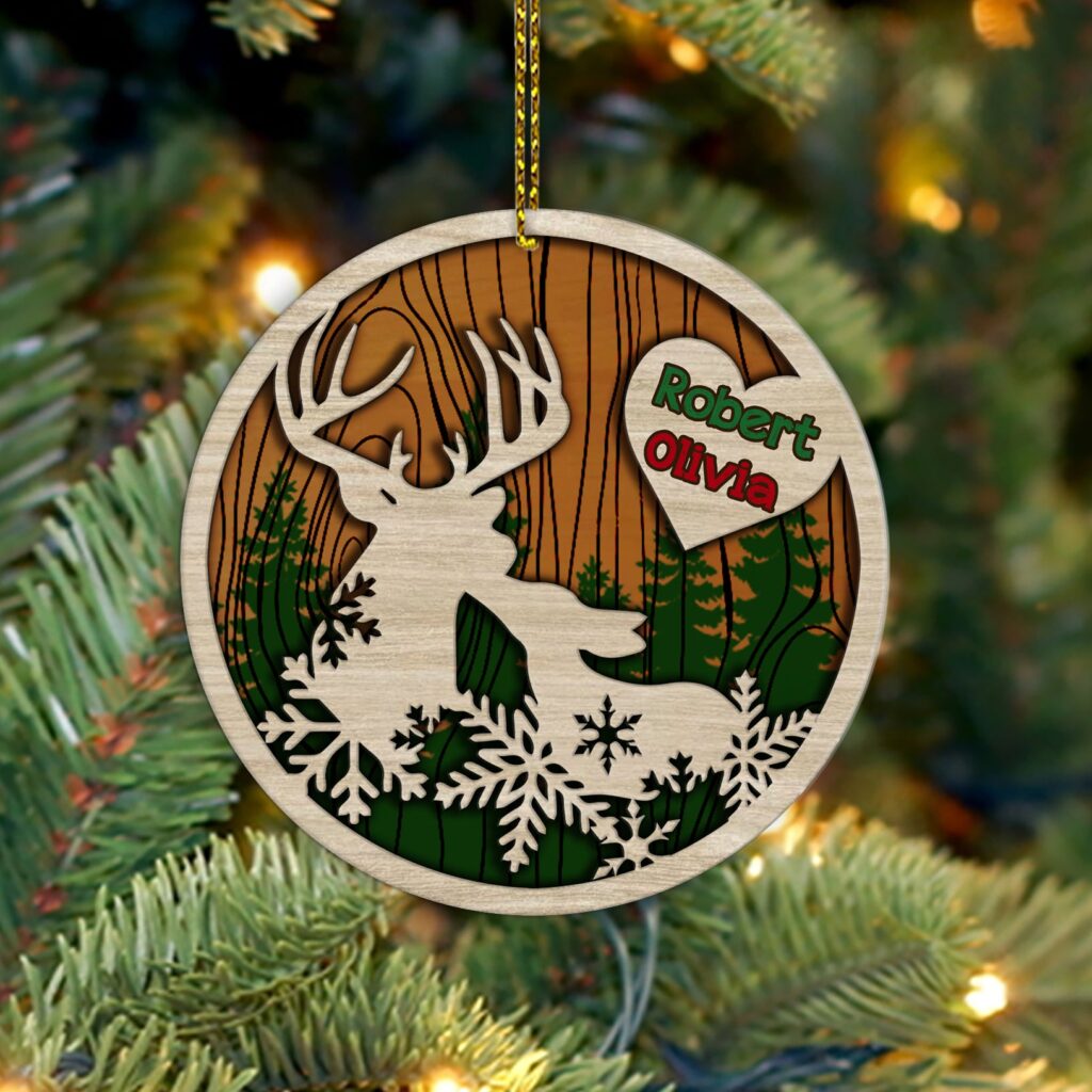 Hunting Lovers Two Layers Ornament | Personalized Pet Keepsake